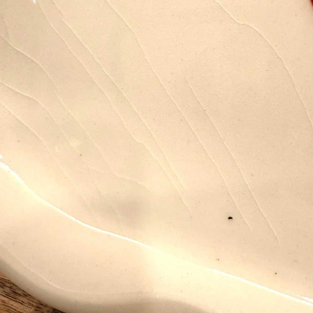 Pottery Cherry Serving‎ Tray Scalloped Rectangular Platter Stoneware